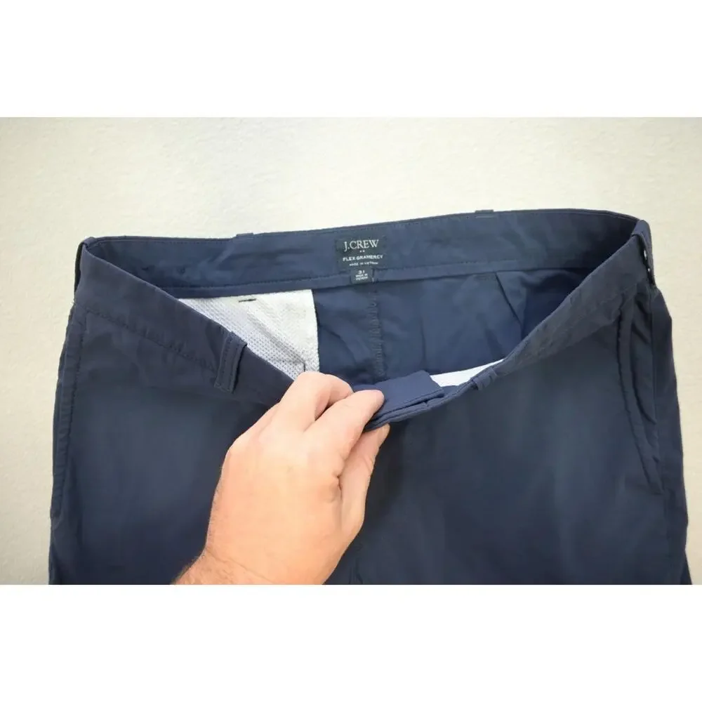 J Crew Flex Gramercy Golf Shorts Stretch Blue Flat Athletic Wicking Mens Size 31